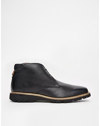 schwarze Chukka-Stiefel aus Leder von Original Penguin