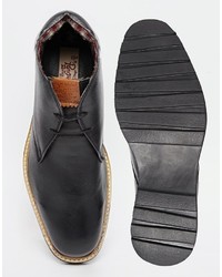 schwarze Chukka-Stiefel aus Leder von Original Penguin