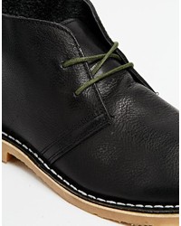 schwarze Chukka-Stiefel aus Leder