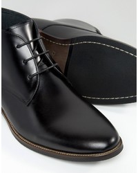 schwarze Chukka-Stiefel aus Leder von Dune