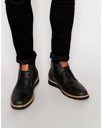 schwarze Chukka-Stiefel aus Leder von Original Penguin