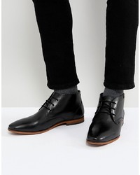 schwarze Chukka-Stiefel aus Leder von Pier One