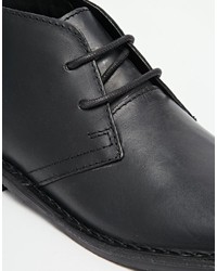 schwarze Chukka-Stiefel aus Leder