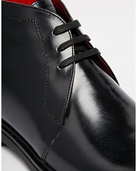 schwarze Chukka-Stiefel aus Leder von Base London