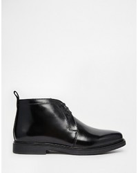 schwarze Chukka-Stiefel aus Leder von Base London