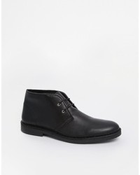 schwarze Chukka-Stiefel aus Leder von Selected