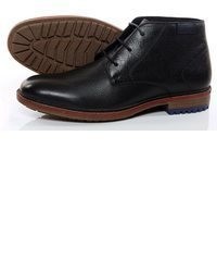 schwarze Chukka-Stiefel aus Leder von Silver Street