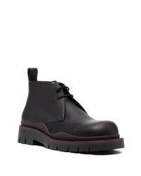 schwarze Chukka-Stiefel aus Leder von Bottega Veneta