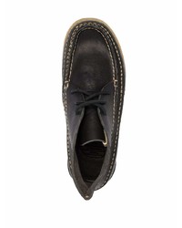 schwarze Chukka-Stiefel aus Leder von VISVIM