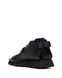 schwarze Chukka-Stiefel aus Leder von Jil Sander
