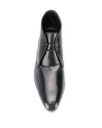 schwarze Chukka-Stiefel aus Leder von Saint Laurent