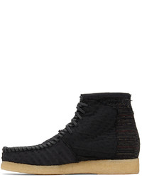 schwarze Chukka-Stiefel aus Segeltuch von By Walid