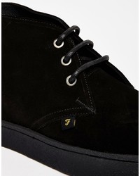 schwarze Chukka-Stiefel aus Segeltuch von Farah