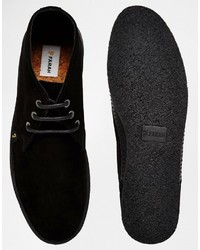 schwarze Chukka-Stiefel aus Segeltuch von Farah