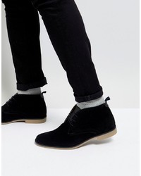 schwarze Chukka-Stiefel aus Wildleder von Burton Menswear