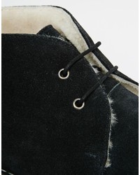 schwarze Chukka-Stiefel aus Wildleder von Frank Wright