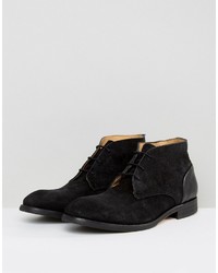 schwarze Chukka-Stiefel aus Wildleder