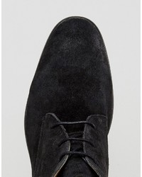 schwarze Chukka-Stiefel aus Wildleder