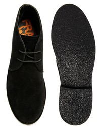 schwarze Chukka-Stiefel aus Wildleder von Frank Wright