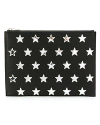 schwarze Clutch Handtasche mit Sternenmuster von Saint Laurent