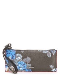 schwarze Clutch mit Blumenmuster von MCQ