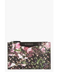 schwarze Clutch mit Blumenmuster von Givenchy