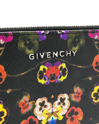 schwarze Clutch mit Blumenmuster von Givenchy