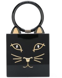 schwarze Clutch von Charlotte Olympia