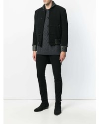 schwarze Collegejacke von Saint Laurent