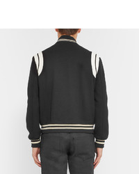 schwarze Collegejacke von Saint Laurent