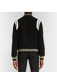 schwarze Collegejacke von Saint Laurent