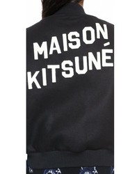 schwarze Collegejacke von Kitsune