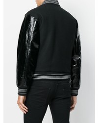 schwarze Collegejacke von Saint Laurent