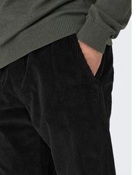 schwarze Cord Chinohose von ONLY & SONS