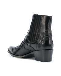 schwarze Cowboystiefel aus Leder von Calvin Klein 205W39nyc