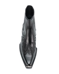 schwarze Cowboystiefel aus Leder von Calvin Klein 205W39nyc