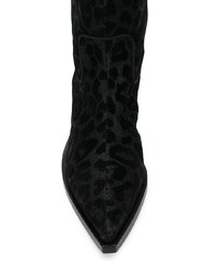 schwarze Cowboystiefel aus Leder von Dolce & Gabbana