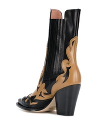 schwarze Cowboystiefel aus Leder von Alberta Ferretti