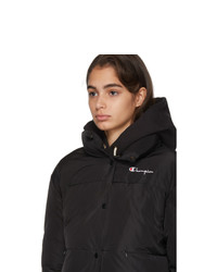 schwarze Daunenjacke von Champion Reverse Weave