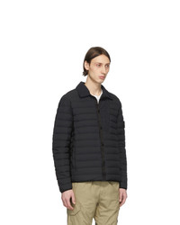 schwarze Daunenjacke von Stone Island