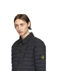 schwarze Daunenjacke von Stone Island