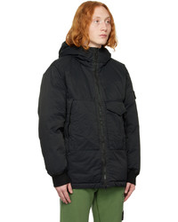 schwarze Daunenjacke von Stone Island