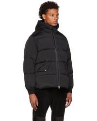 schwarze Daunenjacke von Stone Island