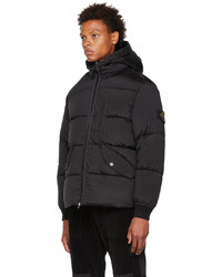 schwarze Daunenjacke von Stone Island