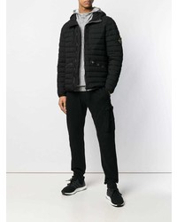 schwarze Daunenjacke von Stone Island