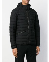 schwarze Daunenjacke von Stone Island