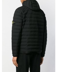 schwarze Daunenjacke von Stone Island