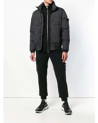 schwarze Daunenjacke von Stone Island