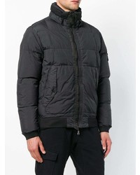 schwarze Daunenjacke von Stone Island