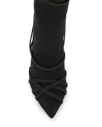 schwarze elastische kniehohe Stiefel von Unravel Project